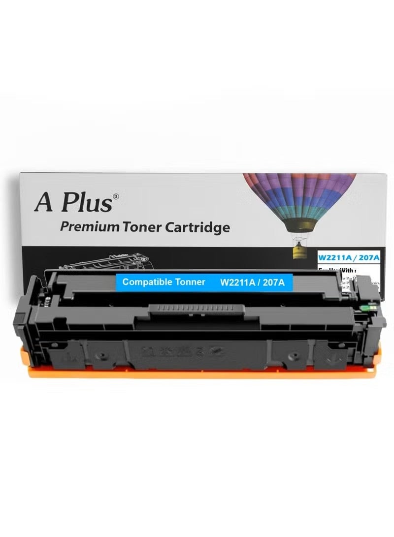 APLUS 207A W2211A Compatible Toner Cyan Cartridge for HP Color LaserJet Pro M255, MFP M282, M283 Series - High Yield Blue Tonner - Image 1