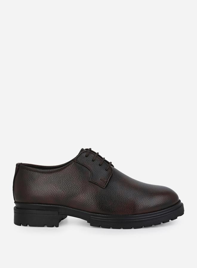 Styli Textured Faux Leather Lace Up Oxford Shoes  - Image 3