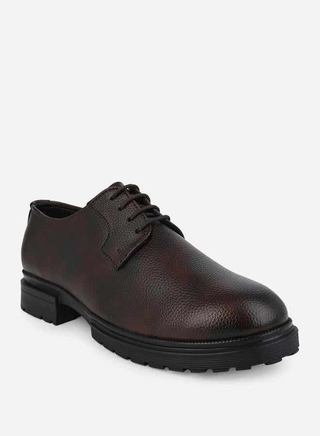 Styli Textured Faux Leather Lace Up Oxford Shoes  - Image 4