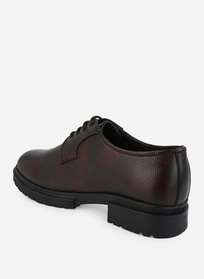 Styli Textured Faux Leather Lace Up Oxford Shoes  - Image 5