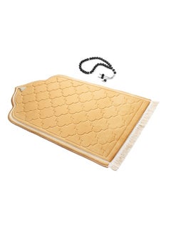 Velvet Premium prayer mat with bids Golden color