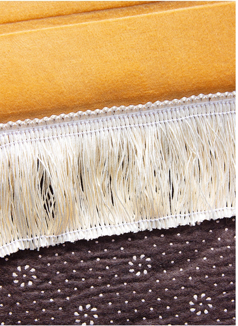 MOVE ON - Velvet Premium prayer mat with bids Golden color - Image 1