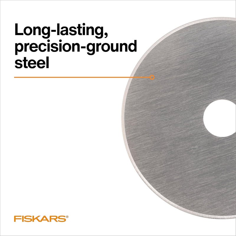 Fiskars 45mm Rotary Blades 5 Pack Rotary Cutter Blade Replacement Crafts Sewing and Quilting Projects Grey - Image 4