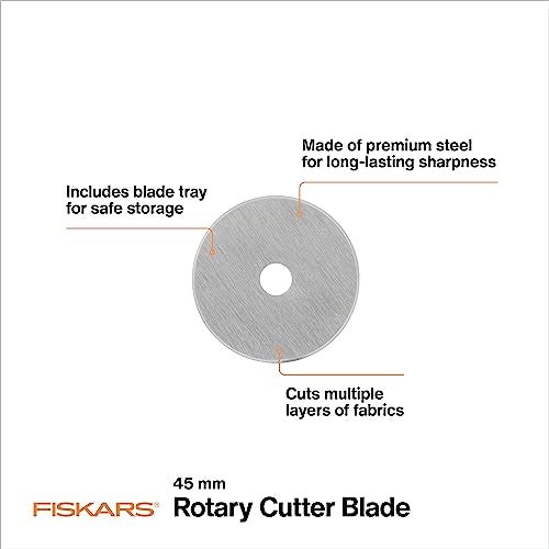 Fiskars 45mm Rotary Blades 5 Pack Rotary Cutter Blade Replacement Crafts Sewing and Quilting Projects Grey - Image 3