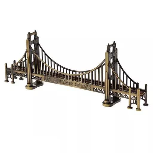 Lilone Vintage Metal Golden Gate Bridge Statue Miniature Decorative Showpiece| Perfect for Home Decor or Gift - Image 2
