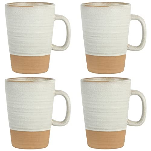 Gibson Elite 4 Pack Dreamweaver Terracotta Reactive 17 OZ Mug Set - Sand Cream - Image 1