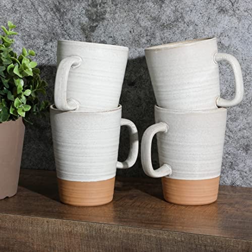 Gibson Elite 4 Pack Dreamweaver Terracotta Reactive 17 OZ Mug Set - Sand Cream - Image 2