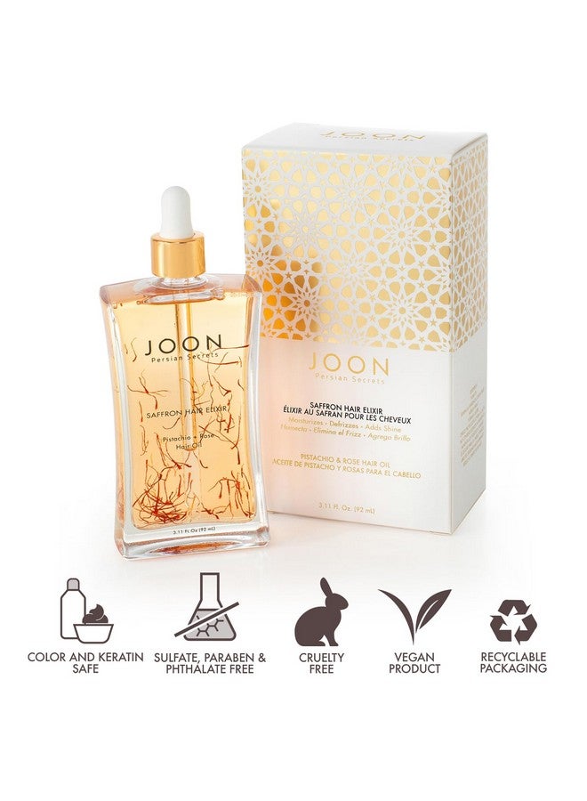 جون زيت الشعر جون سافرون إليكسير بخلاصة الفستق والورد، 3.11 أونصة سائلة - Image 4