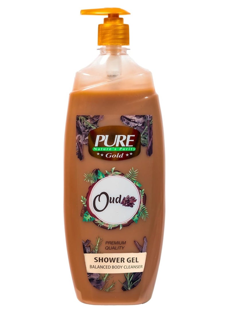 بيور جل استحمام منظف متوازن للجسم بالعود 1000 جرام - Image 1