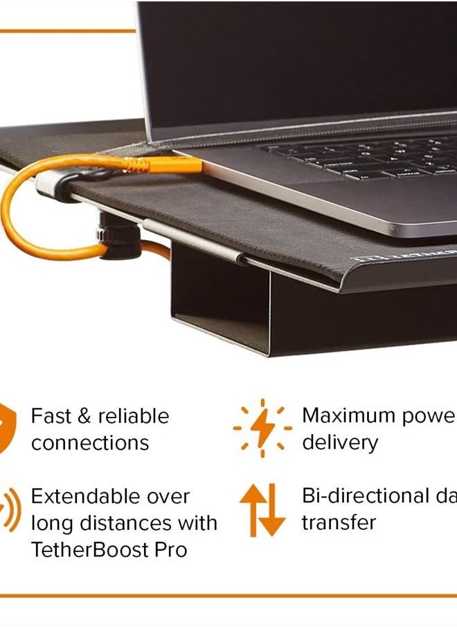 TETHER TOOLS TetherPro USB-C to USB-C Cable | for Power Delivery, Fast Transfer and Connection Between Camera and Computer | High Visibility Orange | 15 feet (4.6 m)  - Image 4