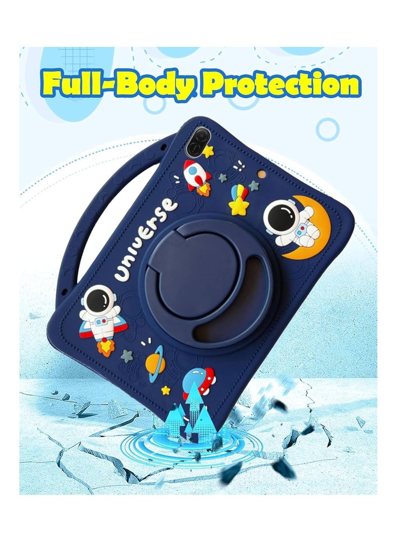 Child-Safe Protective Case Compatible with Honor Pad X8a 11-inch 2024 Cute Astronautobot Kids' Tablet Case Shockproof and Lightweight Features Shoulder Strap Handle and Stand - Image 5