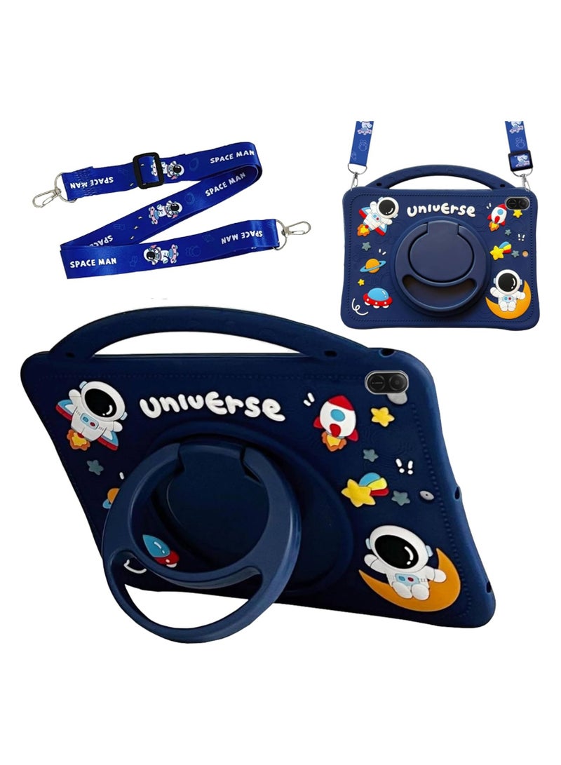 Child-Safe Protective Case Compatible with Honor Pad X8a 11-inch 2024 Cute Astronautobot Kids' Tablet Case Shockproof and Lightweight Features Shoulder Strap Handle and Stand - Image 1