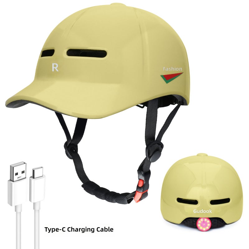 In-Mold Urban Bike Helmet – One-Piece Molded Lightweight Casual Cycling Helmet with Baseball Brim, Ventilated EPS Foam for E-Bike, Scooter, Skateboarding & Roller  Skating