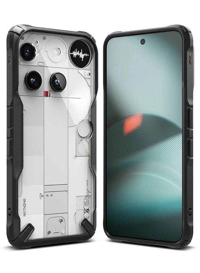 Fusion-X Case For Nothing Phone (3), Military-Grade Protection, Anti-Scratch Advanced Rugged Heavy Duty Bumper PC + TPU Cover - Black
