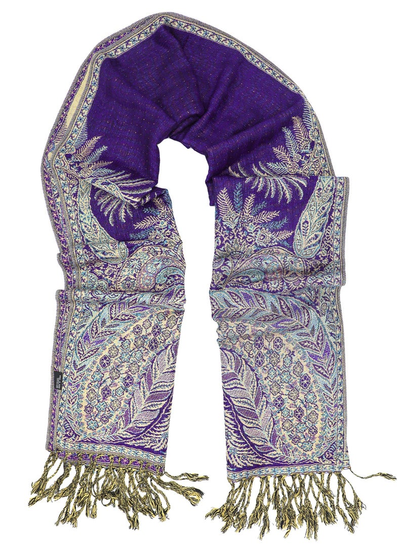 Elegant Double-Layer Jacquard Paisley Pashmina Shawl Wrap Scarf for All Occasions - Image 5