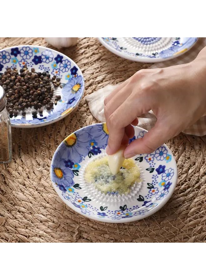 1pc Blue Elegant Floral Ceramic Garlic Press Masher Manual Crusher For Garlic Onion Ginger Fruit Vegetable Kitchen Tool - Image 2