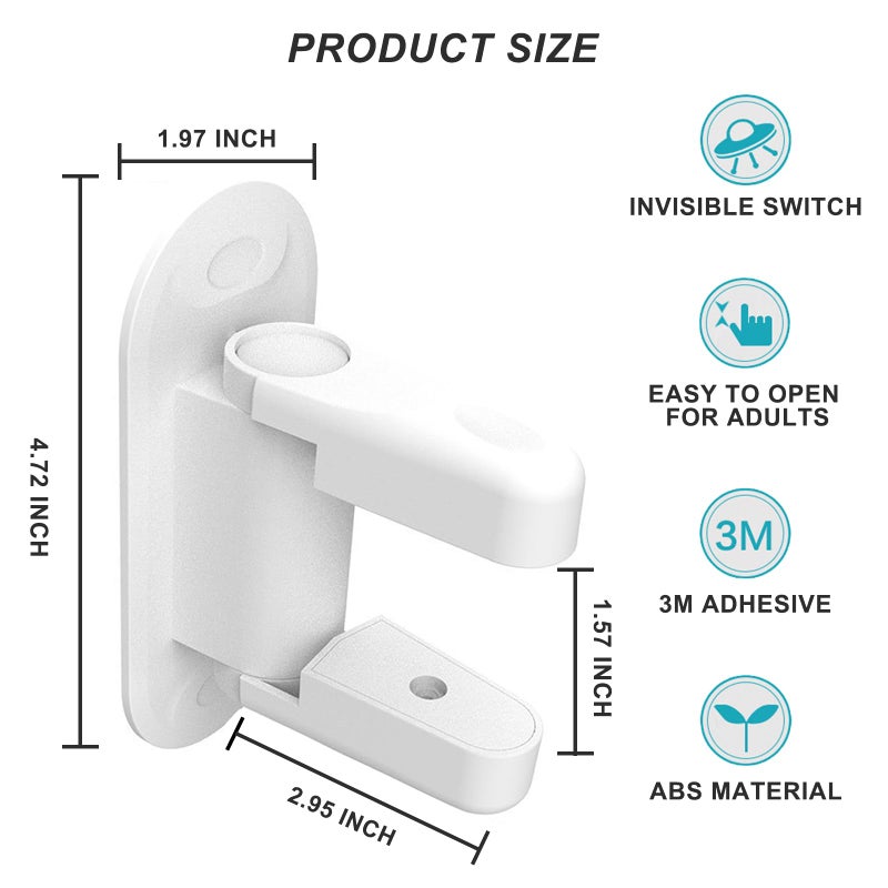 Matenf Childproof Door Lever Lock (2 Pack) Prevents Toddlers Pets From Opening Doors, Door Handle Lock for Babyproofing, Durable Safe ABS Material Strong Adhesive, No Drill Tool Needed Easy to Install - Image 4