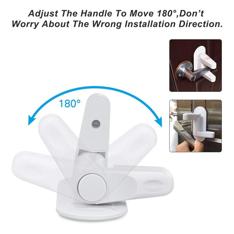 Matenf Childproof Door Lever Lock (2 Pack) Prevents Toddlers Pets From Opening Doors, Door Handle Lock for Babyproofing, Durable Safe ABS Material Strong Adhesive, No Drill Tool Needed Easy to Install - Image 5