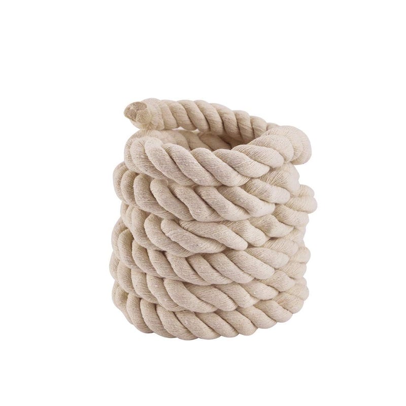 Faxco 10ft Natural Twisted Cotton Rope Strong Triple-Strand Rope for Sports, Crafts, Indoor Outdoor Use Tug of War Rope - Image 1