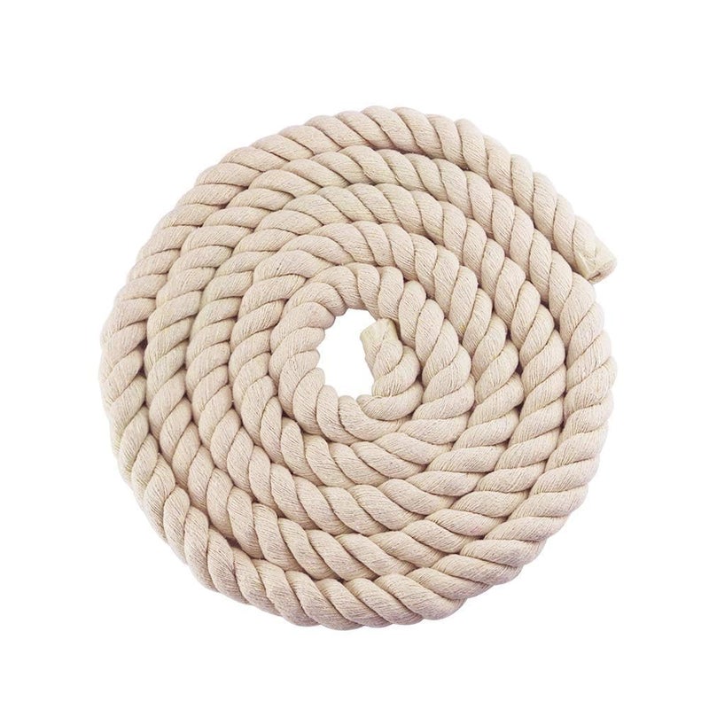 Faxco 10ft Natural Twisted Cotton Rope Strong Triple-Strand Rope for Sports, Crafts, Indoor Outdoor Use Tug of War Rope - Image 3
