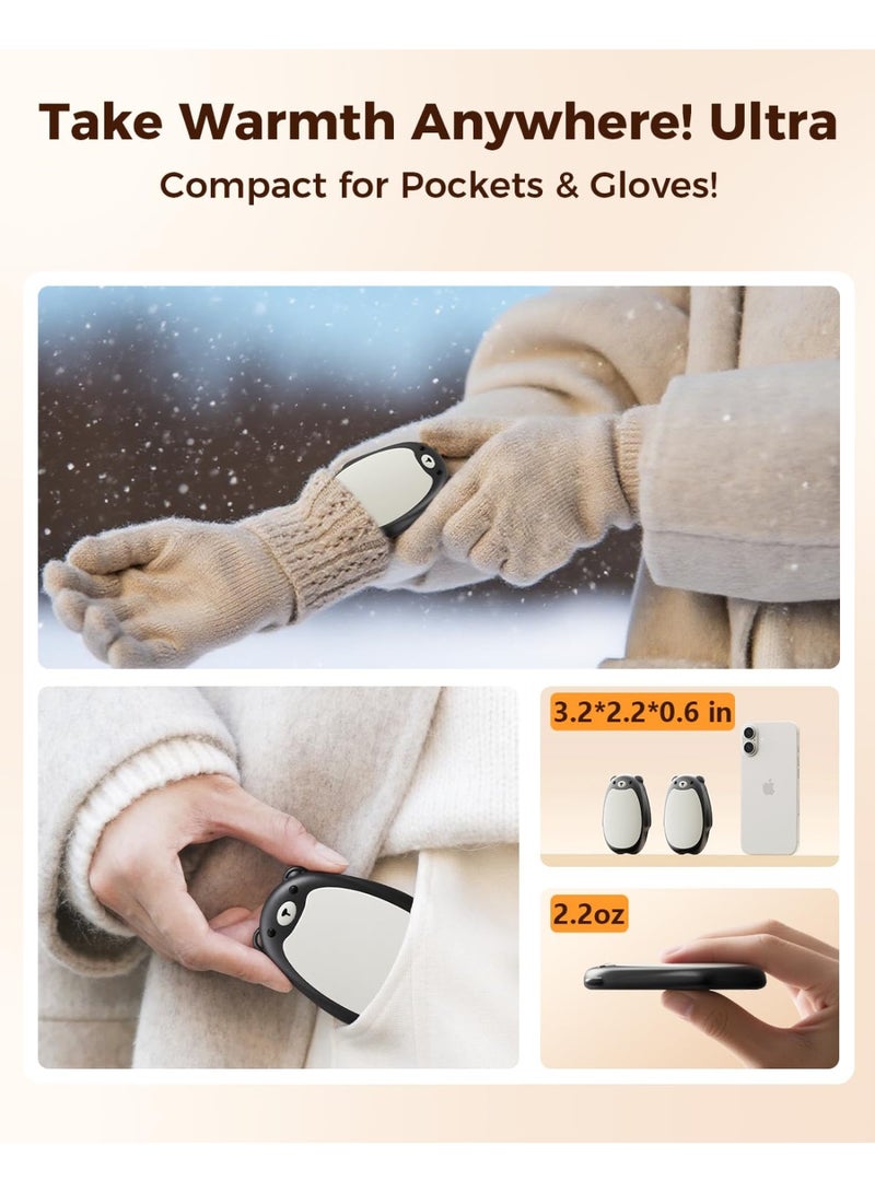 OSHIMA 2 Pack Hand Warmers Rechargeable, Cute Electric Hand Warmer, 2 in 1 Magnetic Hand Warmer, Reusable Portable Pocket Heater, Gift for Men Women Gifts Boys Kids, Use for Indoor Outdoor Camping - Image 5