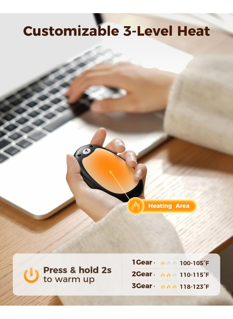 OSHIMA 2 Pack Hand Warmers Rechargeable, Cute Electric Hand Warmer, 2 in 1 Magnetic Hand Warmer, Reusable Portable Pocket Heater, Gift for Men Women Gifts Boys Kids, Use for Indoor Outdoor Camping - Image 3
