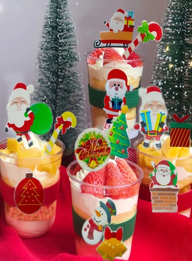 Morofme 300pcs Edible Christmas Cake Decoration Wafer Paper Christmas Cupcake Toppers Edible Santa Clause Xmas Tree Snowman Cupcake Decorations Holiday Cake Decor for New Years Theme Party - Image 3