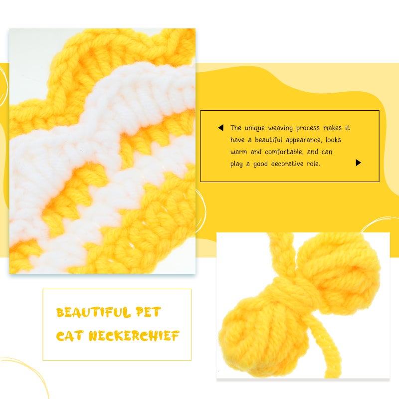 2 pcs Delicate Pet Knitting Scarf Beautiful Cat Neckerchief Pet Supplies - Image 4