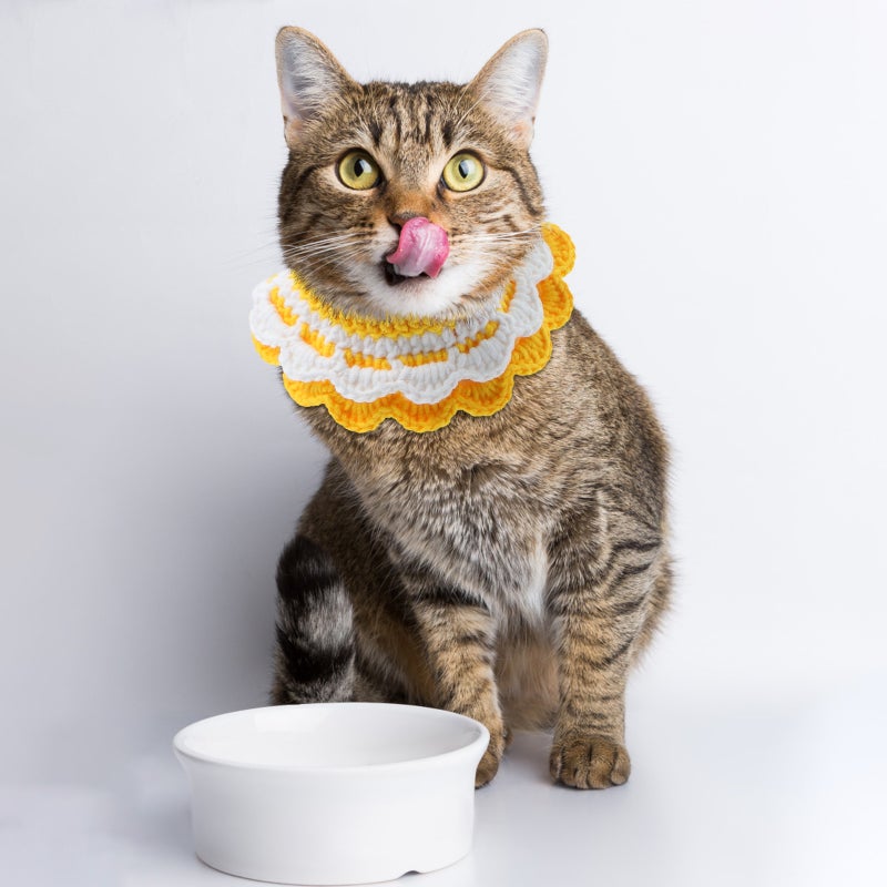 2 pcs Delicate Pet Knitting Scarf Beautiful Cat Neckerchief Pet Supplies - Image 5