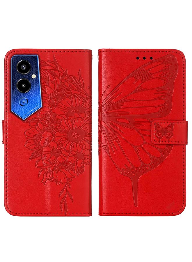 erorex Case For Tecno Pova 4 Pro LG8N Embossed Butterfly Flip Leather Phone Case - Image 2