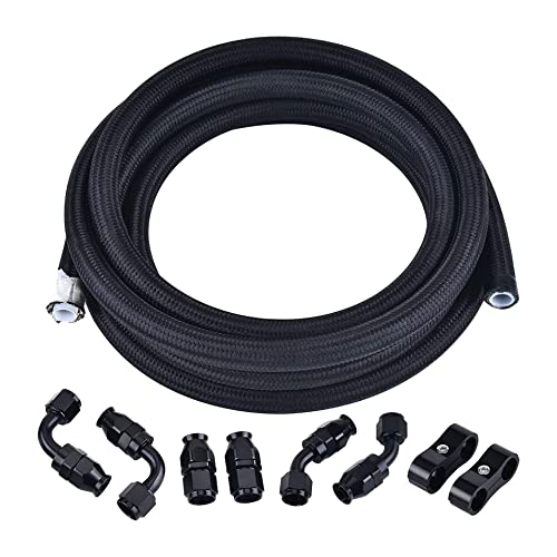 EVIL ENERGY 6AN PTFE Fuel Line Kit, AN6 E85 Fuel Hose Line 10FT Black - Image 1