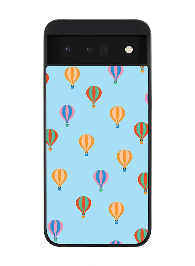Stylizedd Rugged Black edge case for Google Pixel 6 5G Slim fit Soft Case Flexible Rubber Edges Anti Drop TPU Gel Thin Cover - Hot Balloons - Image 1