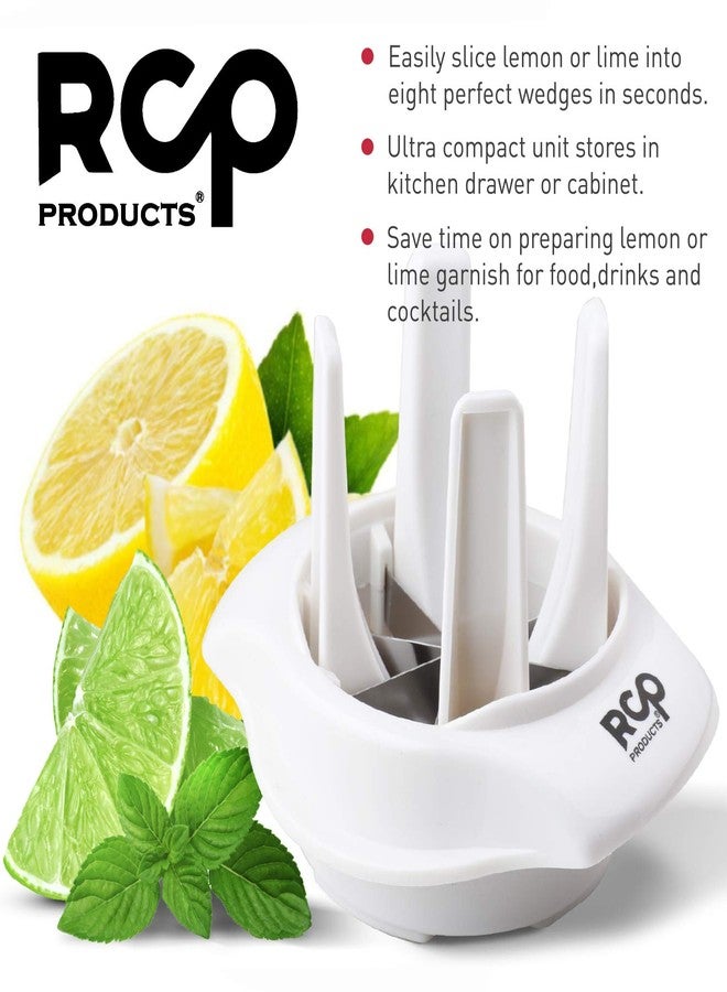 RCP PRODUCTS قطاعة ليمون/ليم، لتزيين الطعام والمشروبات - قطاعة ليمون من الفولاذ المقاوم للصدأ | قطاعة شرائح ليمون مثالية - ملح ليمون تشيلدا وتكيلا - Image 3