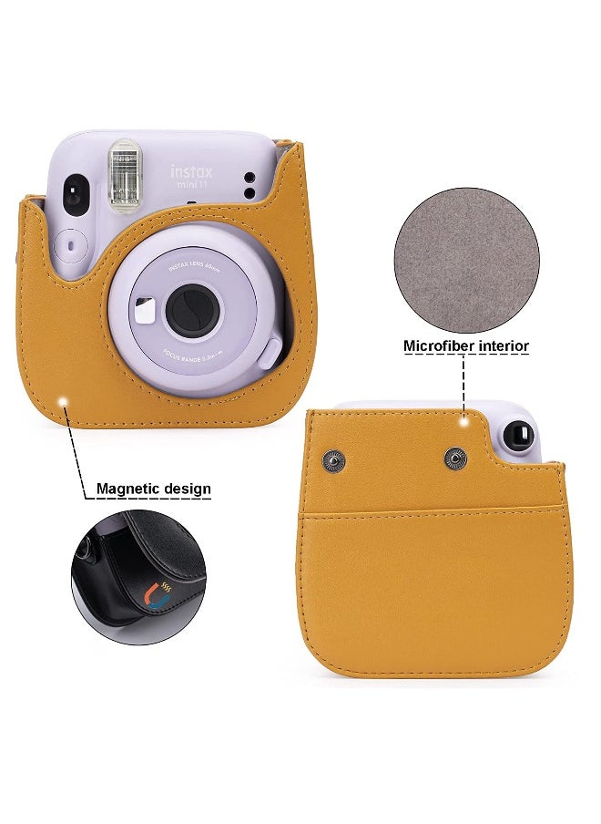 Generic PU Leather For Instax Camera Compact Case for Fujifilm Instax Mini 11/9/8/8+ Instant Film Camera (Tan Bear)  - Image 2