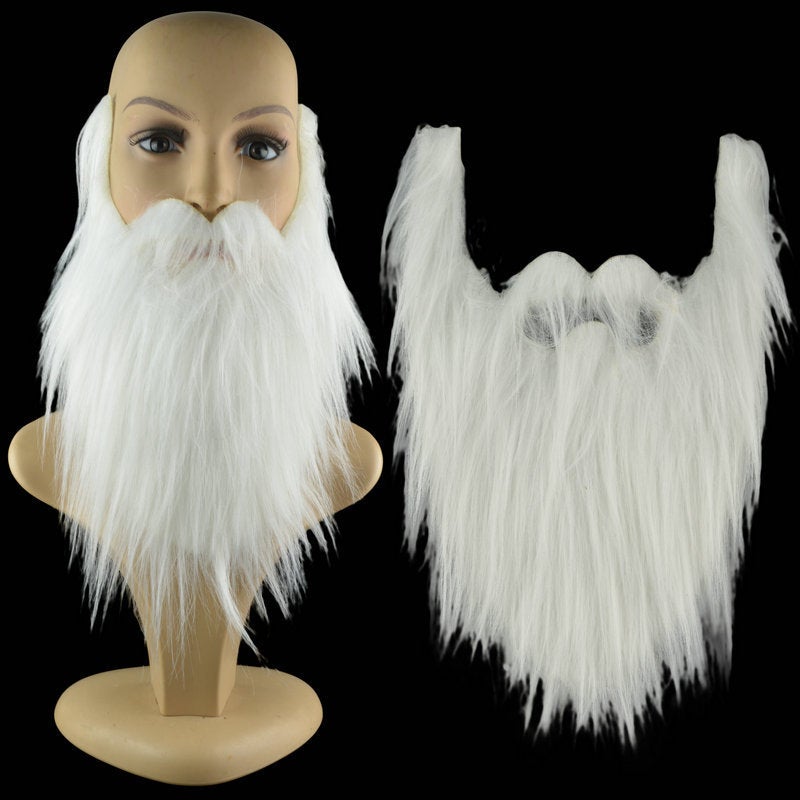 Fake Beard Grandpa Performance Stage Play Wig White Beard Beard Moustache Performance Props - Image 5