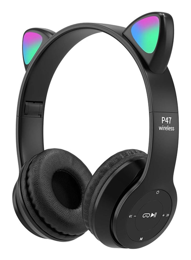 Light Cat Wireless Earbuds Over Ear Led Stereo Headphone - Image 1