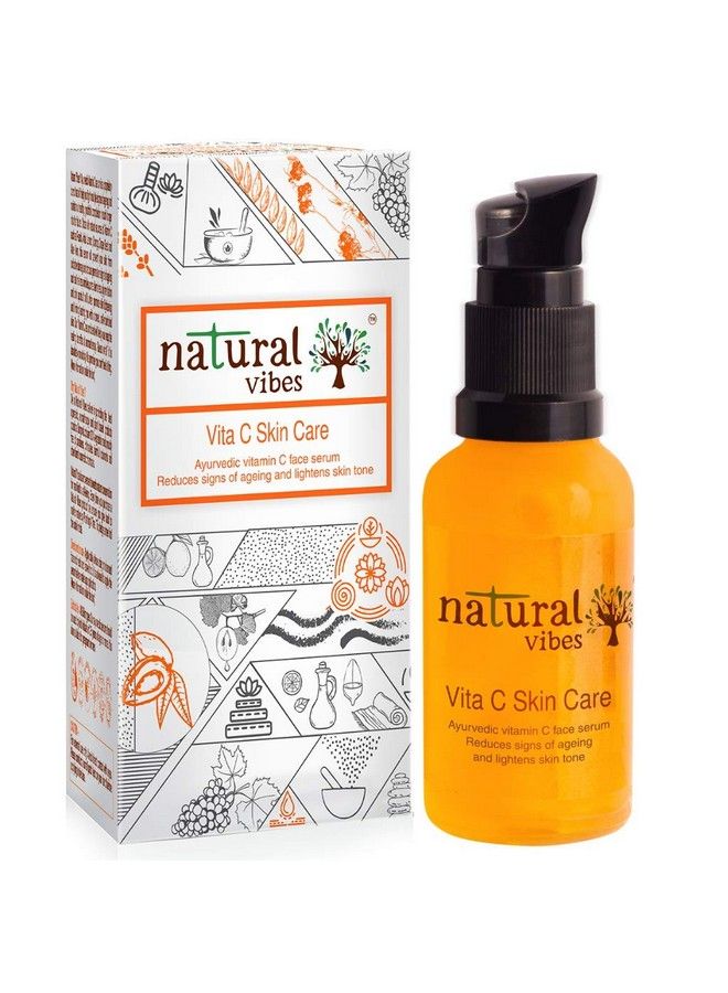 Natural Vibes سيروم فيتامين سي للوجه؛ يعزز الإشراقة؛ يضيء البشرة؛ يزيل البقع الداكنة وك tan الشمس؛ يقلل الخطوط الدقيقة والتجاعيد؛ أعشاب طبية ونباتي؛ 30 مل؛ للرجال والنساء؛ مناسب لجميع أنواع البشرة - Image 1