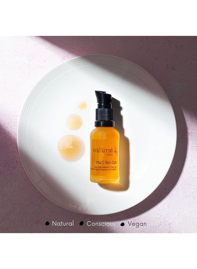 Natural Vibes سيروم فيتامين سي للوجه؛ يعزز الإشراقة؛ يضيء البشرة؛ يزيل البقع الداكنة وك tan الشمس؛ يقلل الخطوط الدقيقة والتجاعيد؛ أعشاب طبية ونباتي؛ 30 مل؛ للرجال والنساء؛ مناسب لجميع أنواع البشرة - Image 3