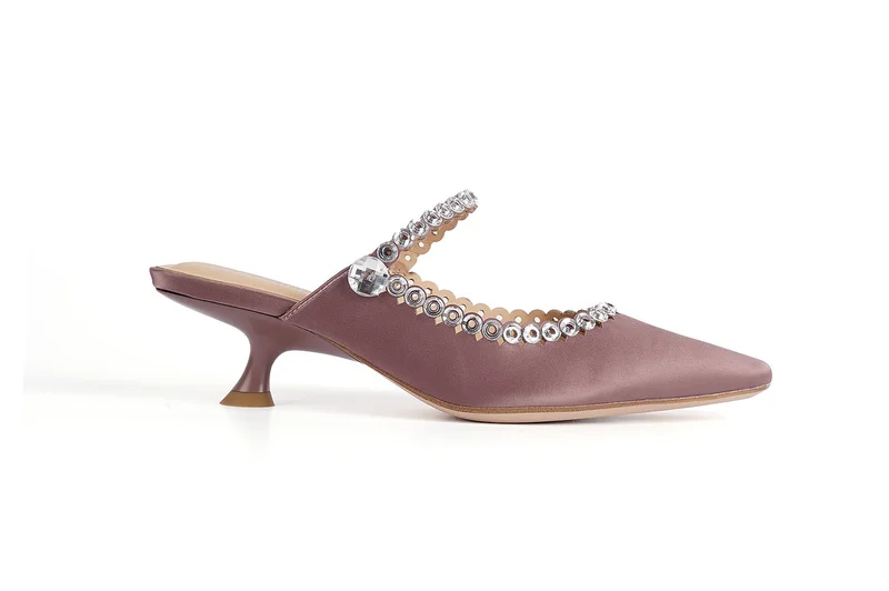 Ladies  Slip-On Mules embellished