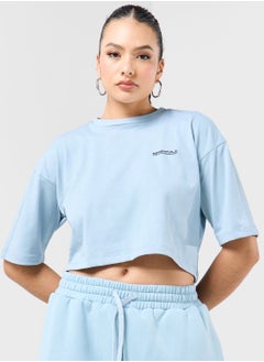 Boxy Space Printed Cropped T-Shirt