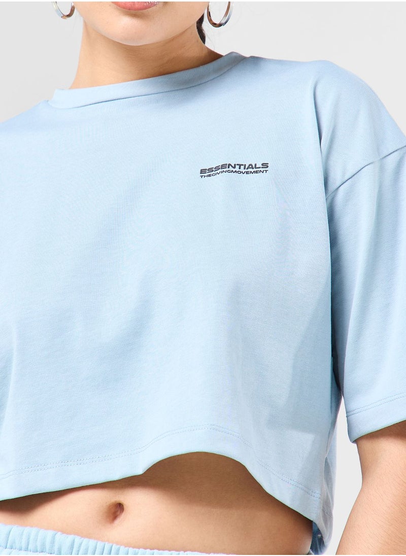 The Giving Movement - Boxy Space Printed Cropped T-Shirt - Image 1