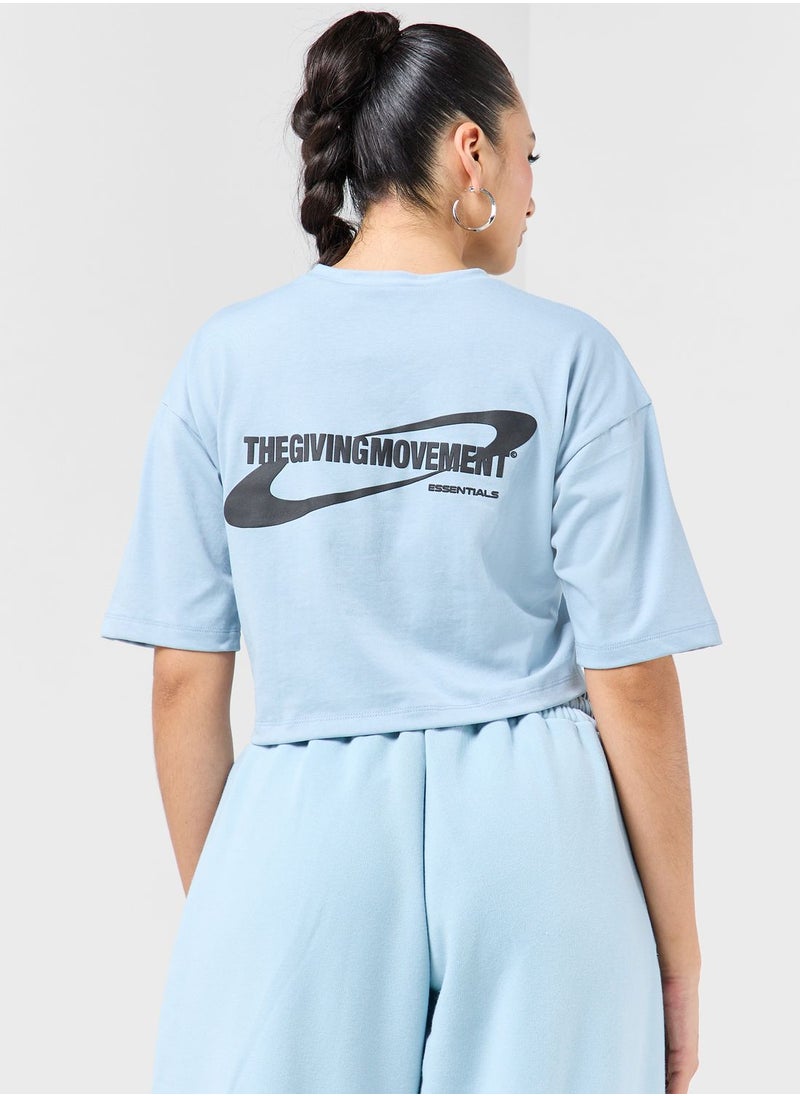 The Giving Movement - Boxy Space Printed Cropped T-Shirt - Image 1