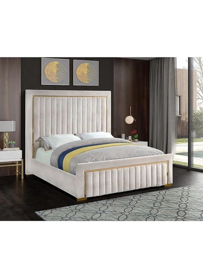 Poppins Home Poppins HOME Modern luxury high back double wedding bed (Beige) 