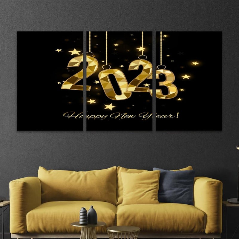 Marktna Three luxurious modern-designed canvas prints with a hollow frame, measuring (150×70), three pieces - Image 1