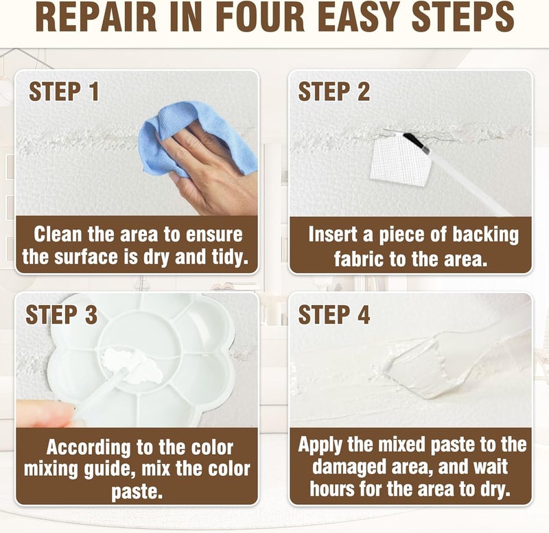 Vigorder Cream Leather Repair Kit for Furniture, Vinyl Repair Kit for Car Interior, Sofa, Purse and Jacket, Restore Any Material with Super Easy Instructions to Fix Scratches, Tears, Holes, Peeling - Image 5