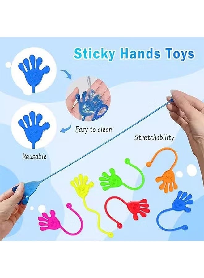 40 Pcs Sticky Hand Toys Assorted Colors Kids' Party Favor Sets Fun Toys Stretchy Sticky Hand Toy Slappy Hands Treasure Box for Classroom Prizes Birthday Party Supplies - Image 3