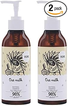 شامبو يوب الطبيعي بحليب الشوفان مكونات طبيعية مغذية ليمون نباتي خالي من البارابين خالي من SLS خالي من القسوة شامبو حليب الشوفان 300 مل عبوة من 2