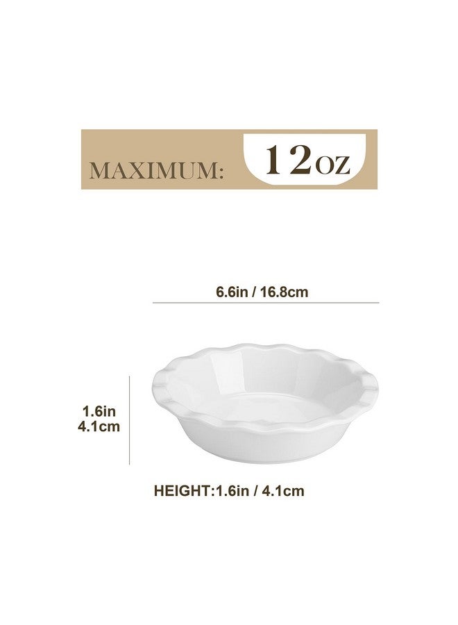 MALACASA Pie Pan, 12 OZ Mini White Pie Dish Set of 6, Ceramic Pie Dish for Baking, Small Quiche Baking Dish for Oven, Round Pie Plates Tart Pans, Fluted Dish Pie Pan for Quiches, Series BAKE - Image 2