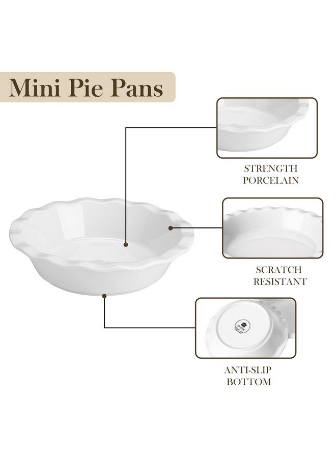 MALACASA Pie Pan, 12 OZ Mini White Pie Dish Set of 6, Ceramic Pie Dish for Baking, Small Quiche Baking Dish for Oven, Round Pie Plates Tart Pans, Fluted Dish Pie Pan for Quiches, Series BAKE - Image 4