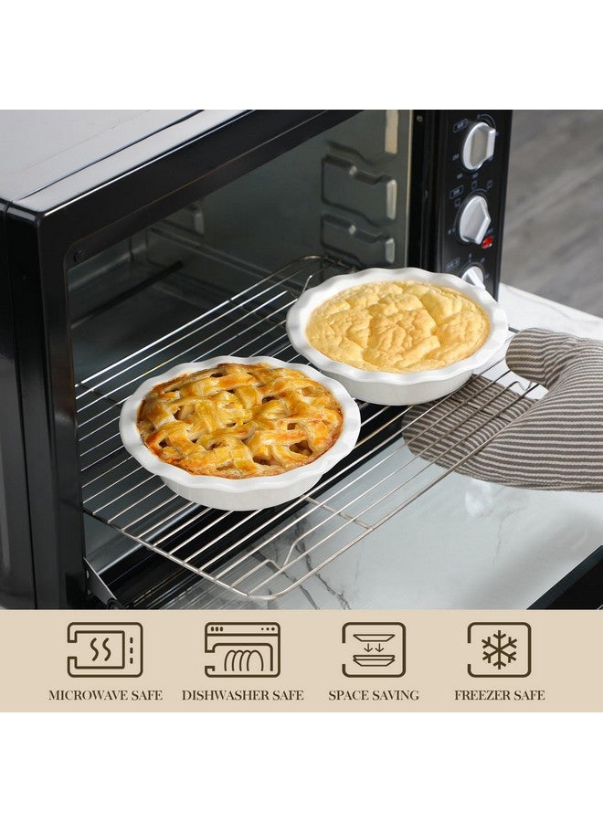 MALACASA Pie Pan, 12 OZ Mini White Pie Dish Set of 6, Ceramic Pie Dish for Baking, Small Quiche Baking Dish for Oven, Round Pie Plates Tart Pans, Fluted Dish Pie Pan for Quiches, Series BAKE - Image 3